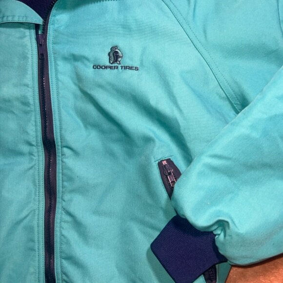 Cooper Tire Sportsmaster Polar Fleece‎ Jacket Teal/Navy Fleece Lined  Sz M (AA3) - Picture 2 of 7